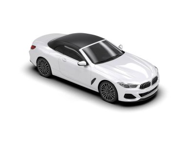 Beyaz arkaplanda 3 boyutlu spor araba görüntüleme