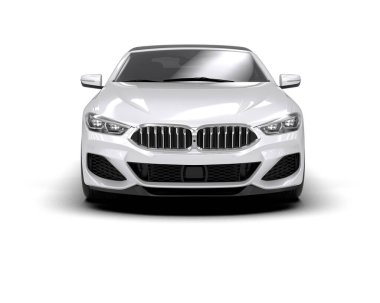 Beyaz arkaplanda 3 boyutlu spor araba görüntüleme