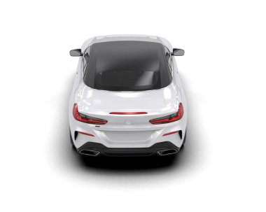 Beyaz arkaplanda 3 boyutlu spor araba görüntüleme