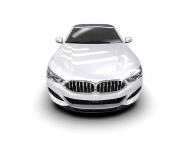 Beyaz arkaplanda 3 boyutlu spor araba görüntüleme