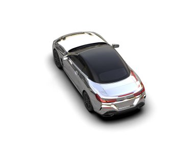 Beyaz arkaplanda 3 boyutlu spor araba görüntüleme