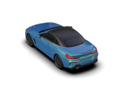 Beyaz arkaplanda 3 boyutlu spor araba görüntüleme