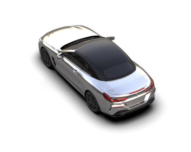 Beyaz arkaplanda 3 boyutlu spor araba görüntüleme