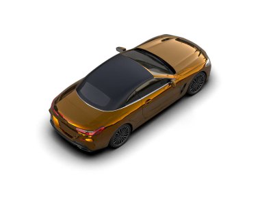 Beyaz arkaplanda 3 boyutlu spor araba görüntüleme