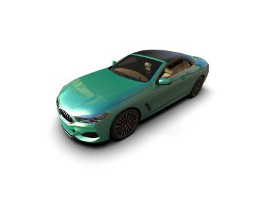 3D görüntüleme, modern spor araba beyaz arka planda izole edildi 