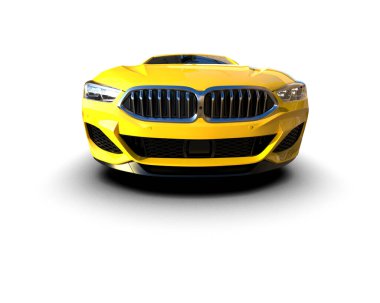3D görüntüleme, modern spor araba beyaz arka planda izole edildi 
