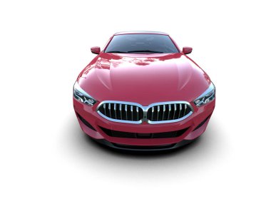 Pembe araba modern konsept 3D görüntüleme