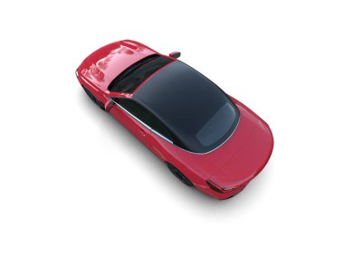 beyaz izole kırmızı spor araba.