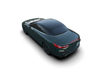 Modern spor araba beyaz arka planda izole edilmiş. 3d oluşturma  