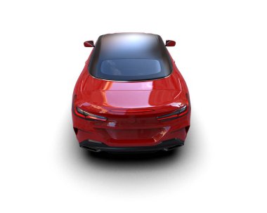 Modern spor araba beyaz arka planda izole edilmiş. 3d oluşturma  