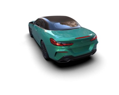 Modern spor araba beyaz arka planda izole edilmiş. 3d oluşturma  