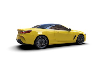 Modern spor araba beyaz arka planda izole edilmiş. 3d oluşturma  