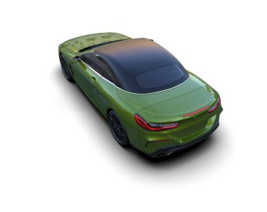 Modern spor araba beyaz arka planda izole edilmiş. 3d oluşturma  