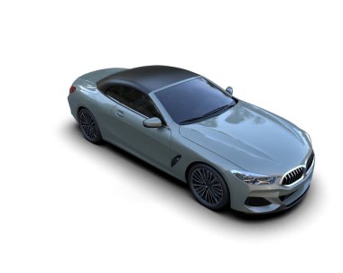 Modern spor araba beyaz arka planda izole edilmiş. 3d oluşturma  