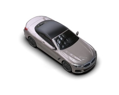 Modern spor araba beyaz arka planda izole edilmiş. 3d oluşturma  
