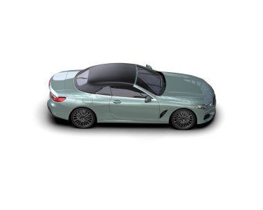 Modern spor araba beyaz arka planda izole edilmiş. 3d oluşturma  