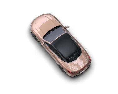 Modern spor araba beyaz arka planda izole edilmiş. 3d oluşturma  