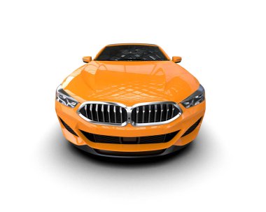 Modern spor araba beyaz arka planda izole edilmiş. 3d oluşturma  