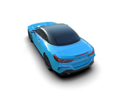 Modern spor araba beyaz arka planda izole edilmiş. 3d oluşturma  