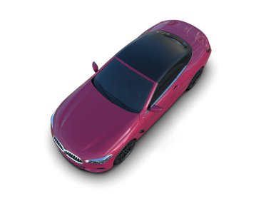Modern spor araba beyaz arka planda izole edilmiş. 3d oluşturma  