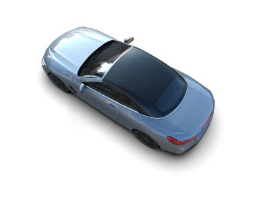 Modern spor araba beyaz arka planda izole edilmiş. 3d oluşturma  