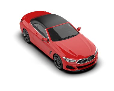 Modern spor araba beyaz arka planda izole edilmiş. 3d oluşturma  