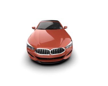 Modern spor araba beyaz arka planda izole edilmiş. 3d oluşturma  