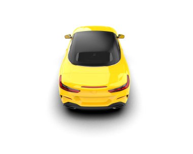 Modern spor araba beyaz arka planda izole edilmiş. 3d oluşturma  
