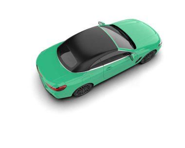 Modern spor araba beyaz arka planda izole edilmiş. 3d oluşturma  