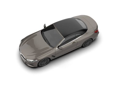 Modern spor araba beyaz arka planda izole edilmiş. 3d oluşturma  