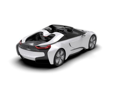Modern spor araba beyaz arka planda izole edilmiş. 3d oluşturma  