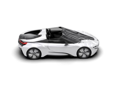 Modern spor araba beyaz arka planda izole edilmiş. 3d oluşturma  