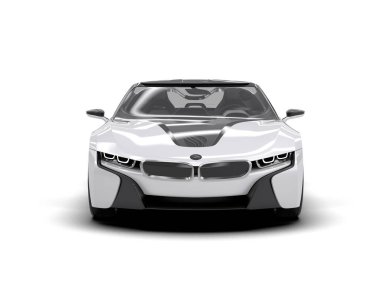 Modern spor araba beyaz arka planda izole edilmiş. 3d oluşturma  