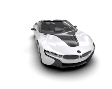 Modern spor araba beyaz arka planda izole edilmiş. 3d oluşturma  