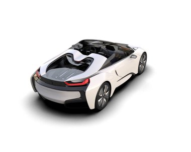 Modern spor araba beyaz arka planda izole edilmiş. 3d oluşturma  