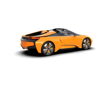 Modern spor araba beyaz arka planda izole edilmiş. 3d oluşturma  