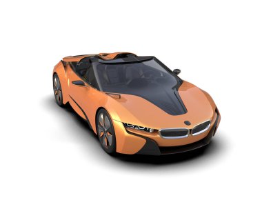 Modern spor araba beyaz arka planda izole edilmiş. 3d oluşturma  