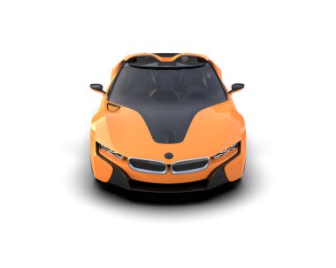 Modern spor araba beyaz arka planda izole edilmiş. 3d oluşturma  