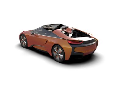 Modern spor araba beyaz arka planda izole edilmiş. 3d oluşturma  