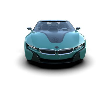 Işık arka planında modern elektrikli araba