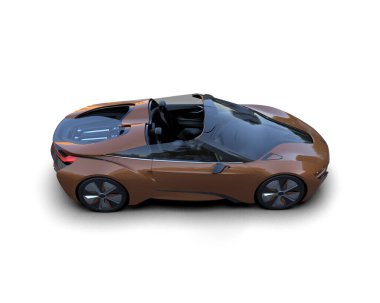 Beyaz arka planda siyah modern elektrikli araç