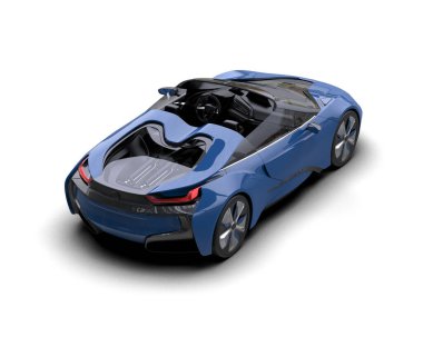 Stüdyo ortamında markasız bir arabanın 3 boyutlu çizimi