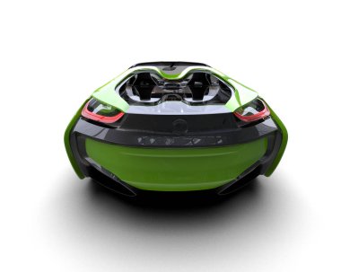 yeşil modern araba arka planda izole