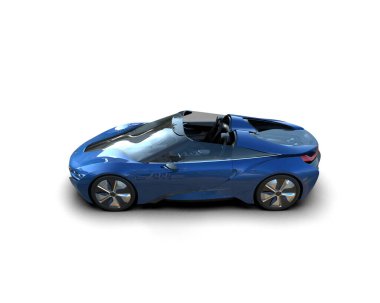 3 boyutlu elektrikli araba ya da elektrikli araba beyaz arka planda izole edildi