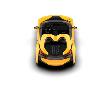 sarı modern süper araba - ön manzara