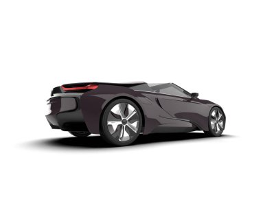 Siyah modern spor araba beyaz arka planda.