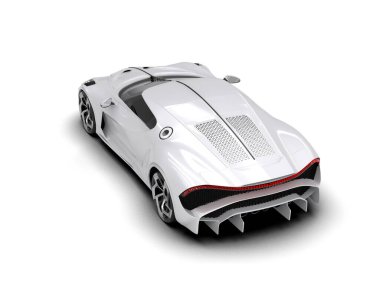 Süper araba beyazda izole edilmiş. 3D görüntüleme - illüstrasyon