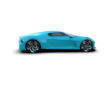 mavi modern araba - 3D render
