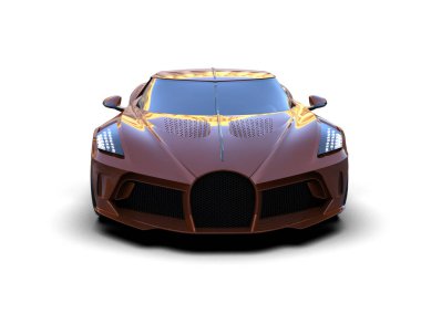 Beyaz zemin üzerinde izole edilmiş 3D resimleme spor araba