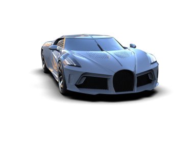 Beyaz zemin üzerinde izole edilmiş 3D resimleme spor araba